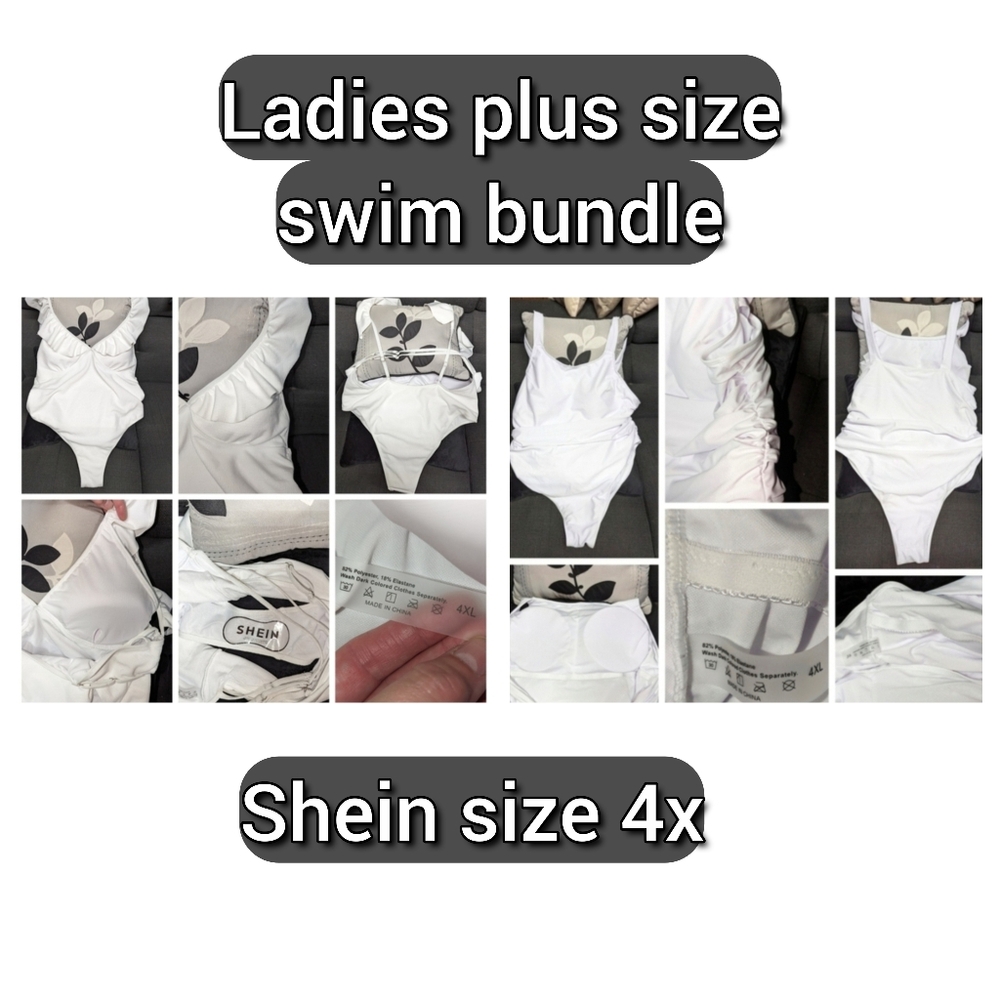 Shein plus size swimsuit white Bundle